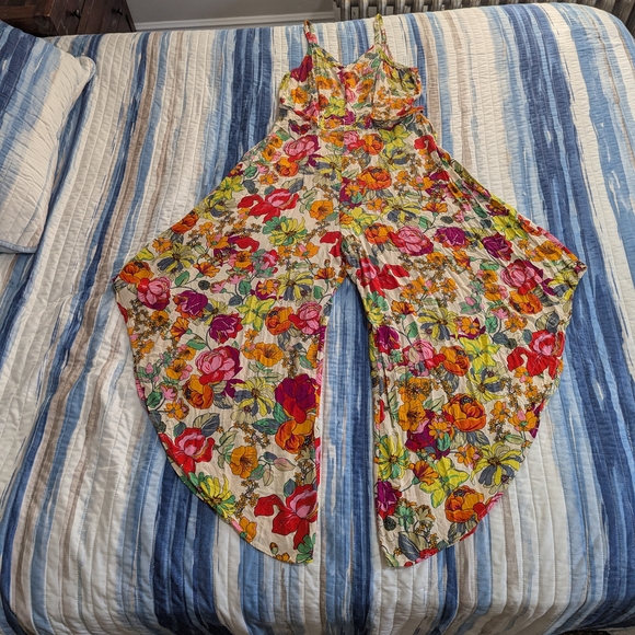 MSK Red and Yellow Asymmetrical High-Low Jumpsuit - Picture 2 of 7